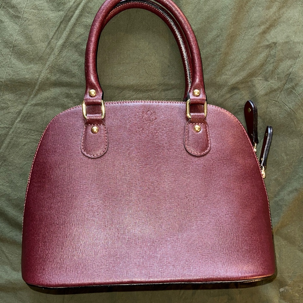 Italian Leather Burgundy Handbag